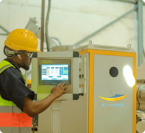 Worker operating machine